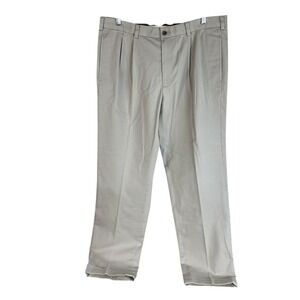 Brooks Brothers Advantage Chino Elliot‎ Pleated Pants 38x32 Beige Cotton *read